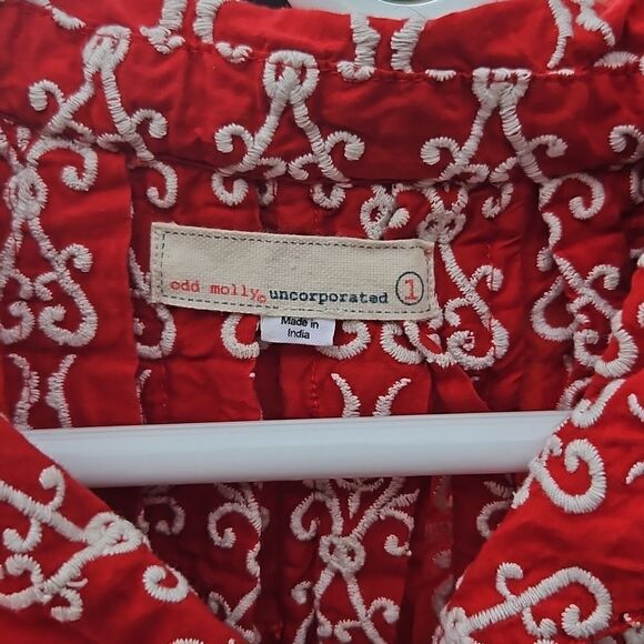 Odd Molly red embroidered jacket size 1 / S - Picture 2 of 9